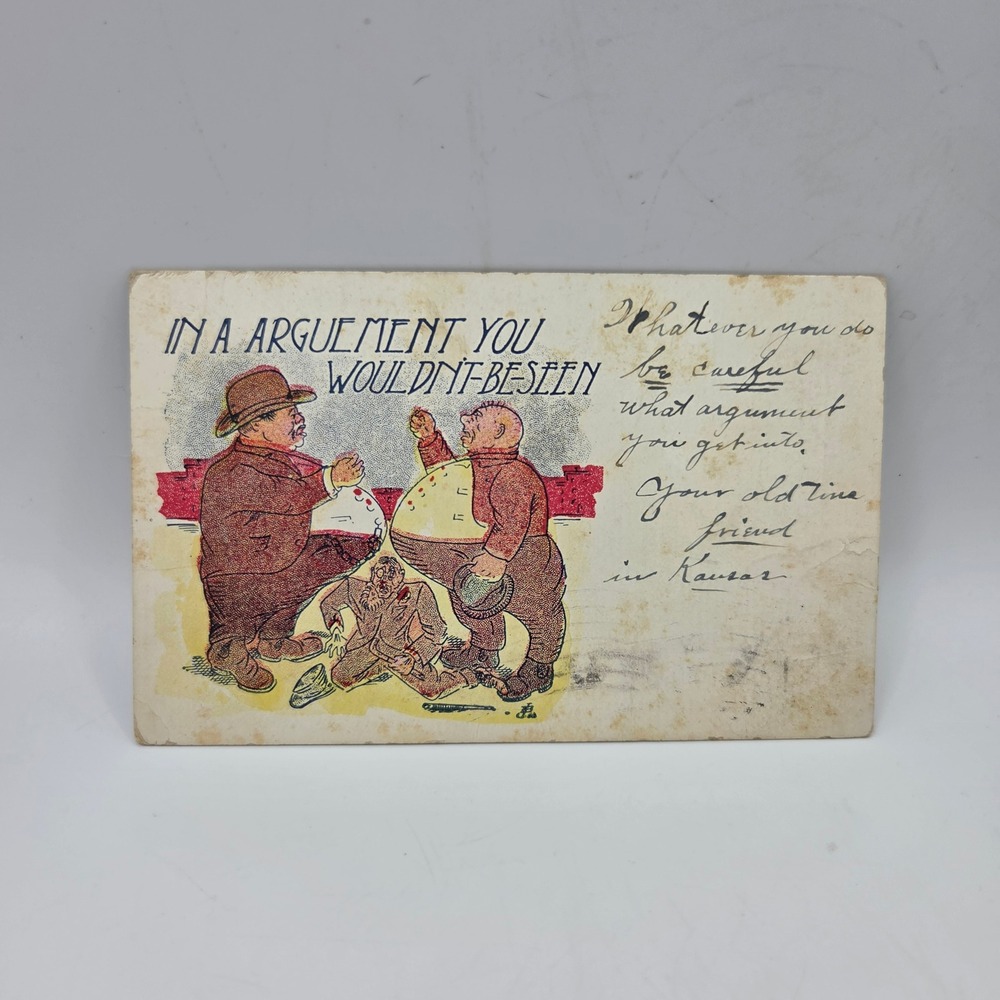 Antique 1909 Comic Postcard Douglass Post Card Machine Co Philadelphia Kansas